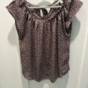 LC Lauren Conrad Polka Dot Blouse - Brown and White